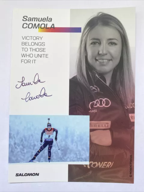 orig. Autogrammkarte Biathlon Samuela Comola