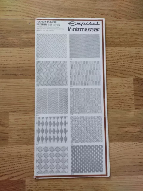 Knitmaster HANDY PUNCH pattern set for machine knitting templates