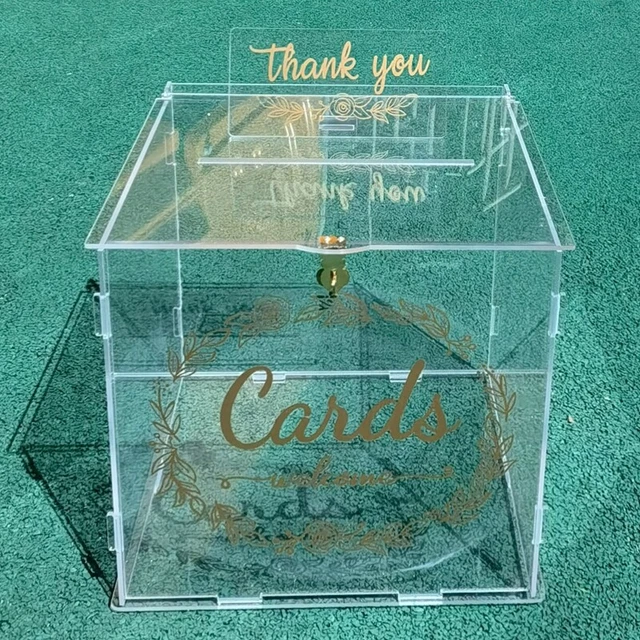 Scatola cartolina matrimonio acrilica trasparente ricevimenti di nozze auguri scatola cartolina