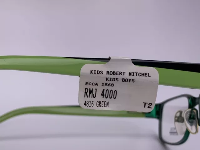 Robert Mitchel RMJ4000 Kids Eyeglasses Frames Green Square Full Rim 48-16-130 3