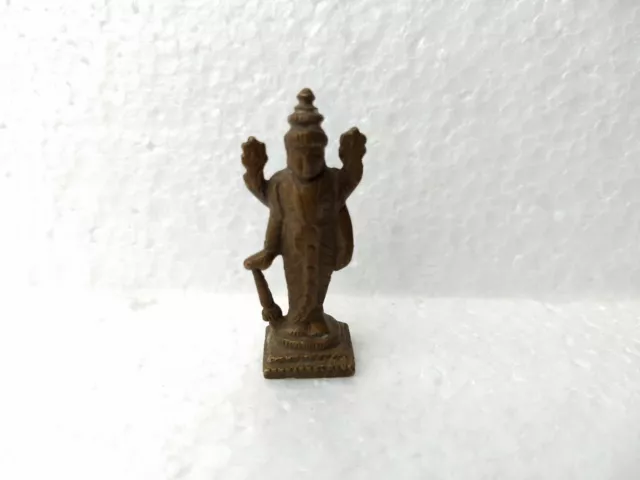 Vintage Brass Bronze Statue Idol Spectacular Hindu God Lord Vishnu Diwali