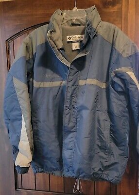 Columbia Sportswear Mens Jacket Large Winter Snow Blue Grey Ski Zip Lined