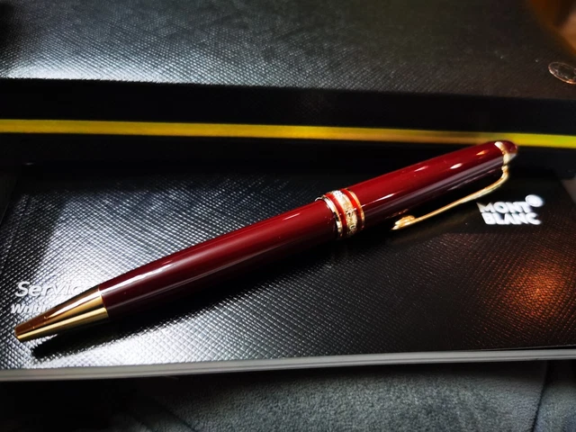 Montblanc  Meisterstuck  Ballpoint Pen Bordeaux & Gold Trim 164R New