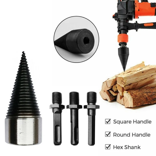 Juego de 4 brocas de leña brocas Log Splitter tornillo torneador cono madera espinosa duradera