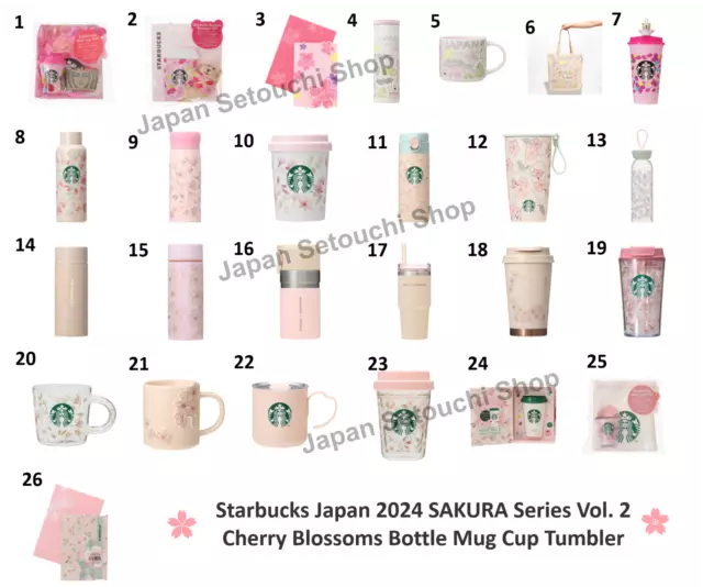 STARBUCKS JAPAN SAKURA 2024 1st & 2nd Cherry Blossom Mug Cup Thumbler