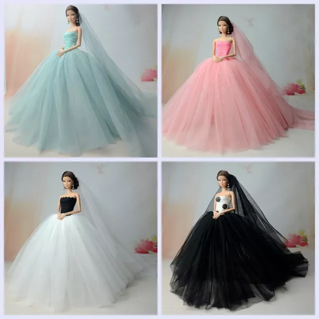 1/6 Doll Accessories Costume Wedding Dress For 11.5in Doll Clothes Kids Toy Gift