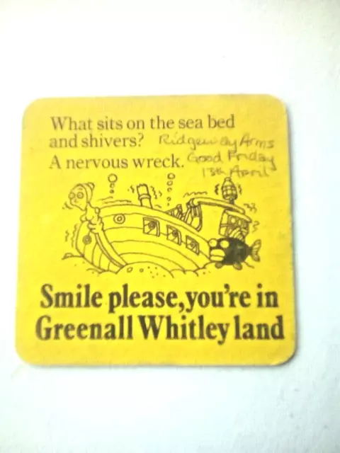 Vintage  GREENALL WHITLEY  /  LOCAL BITTER   -  Cat No'397  Beer mat / Coaster