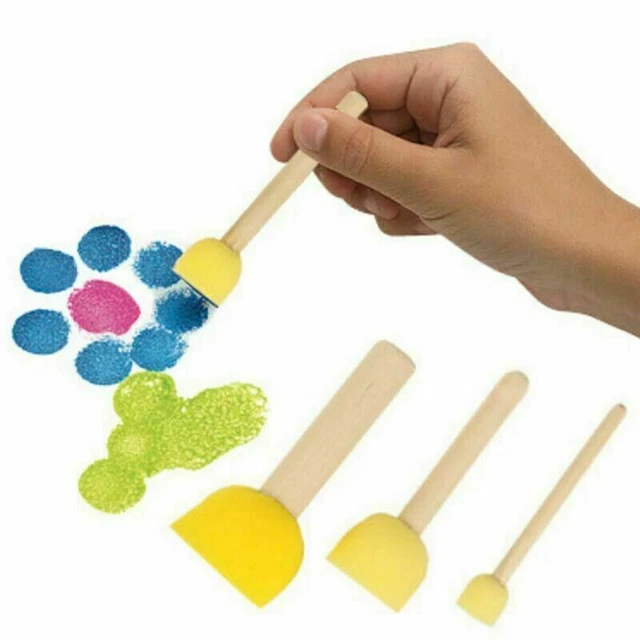 Kids Stimulating Creativity Stencil Brush Dabber PVA Sponge Foam Painting Brush
