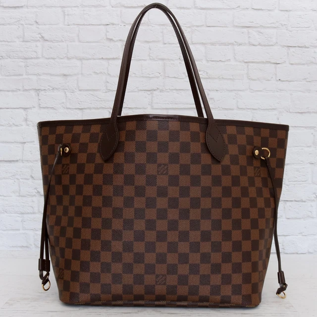 Louis Vuitton Neverfull MM Damier Ebene Rose Ballerine Shoulder Bag Tote Brown