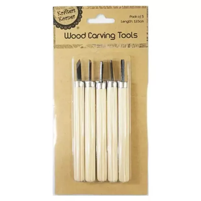 Wood Lino Carving Tool Set of 5 Chisel Knife Cutter Sculpting Print Making DIY