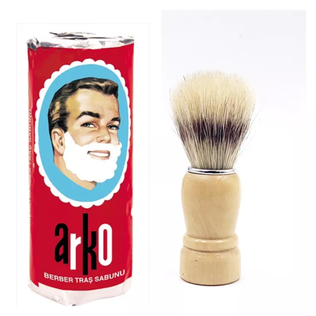 Arko Shaving Soap Stick Tallow Based Bursts with Lather for Shaving Brush 2.6oz