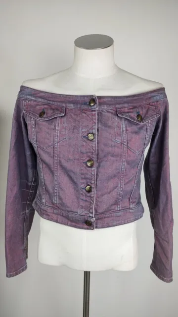 Just Cavalli Veste Jeans Femme Taille L en Italy Casual Vintage