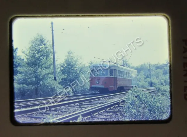 Original '50s Anscochrome Slide MBTA Boston Transit 3337 PCC Trolley    34O60