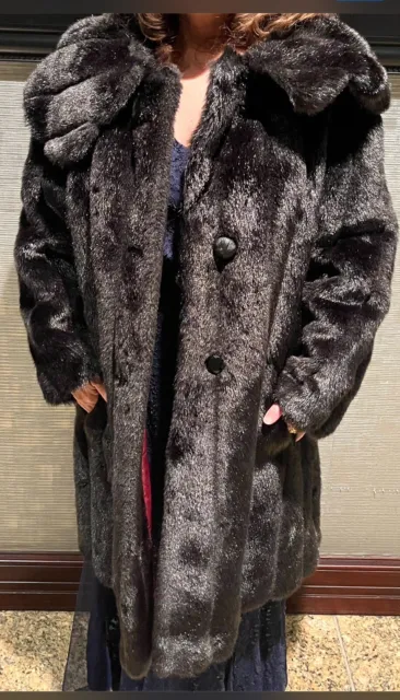 Long Faux Fur Coat, Made In USA