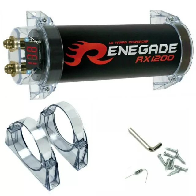 RENEGADE RX1200 power cap condensatore per amplificatore 1,2 farad 2 3 4 5 10