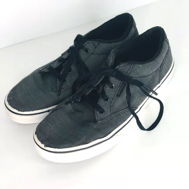 Vans Off the Wall Youth Gray Canvas Skate Shoes Size 5 Sneaker Tennis Shoe