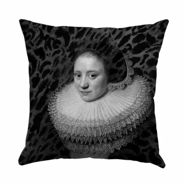 Leopard Print Lady 2 Cushion Cover with Velvet Fabric for Home Living Room Decor