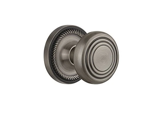 Nostalgic Warehouse Rope Rosette with Deco Knob, Double Dummy, Antique Pewter