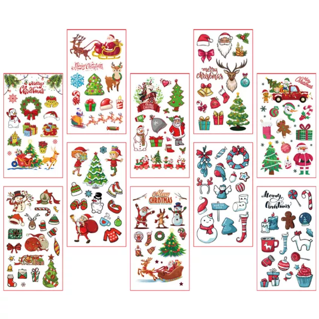 30 Sheets Goodie Gift Christmas Tattoo Stickers Decals Lovely Disposable