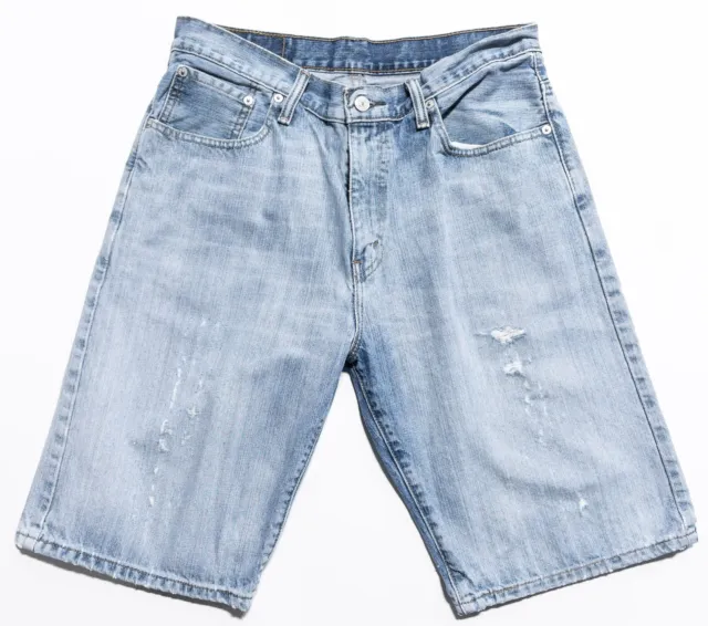 Levi's 569 Denim Shorts Men's 32 Vintage Y2K Blue Distressed Washed Bermuda