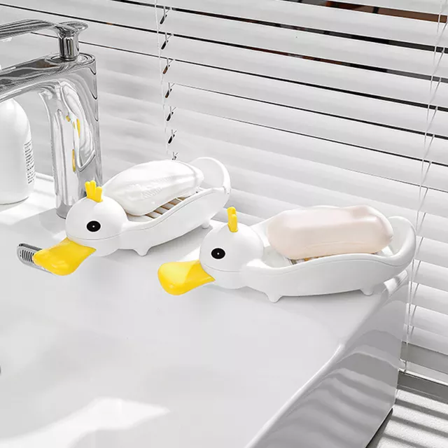 Little Yellow Duck Soap Box Bath Shelf Cartoon Thickened Plastic Drain Soap -wa