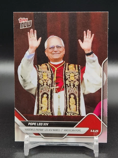 POPE LEO XIV 1st American Catholic Pope 2025 Topps NOW Card POPE-1 In ...