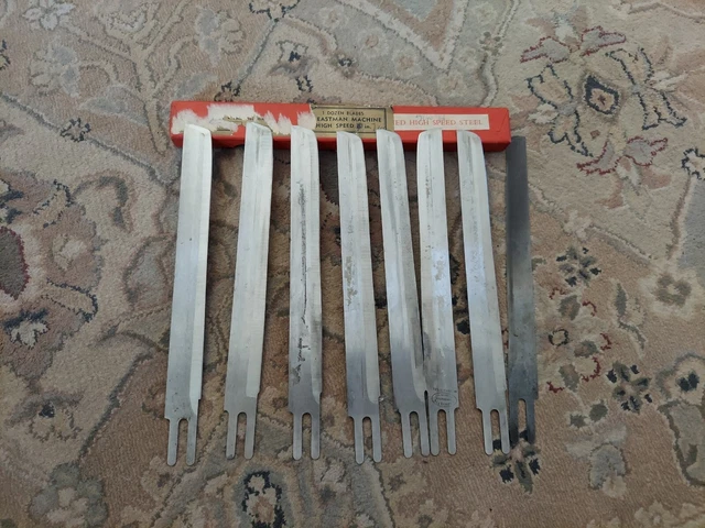 Eastman 7" High Speed Steel Straight Cutting Machine Knife Blade Pack of 7 w/box