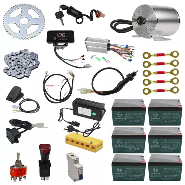 72V 3000W Brushless Electric Motor Kit Controller Go Kart Golf Cart Buggy E Bike