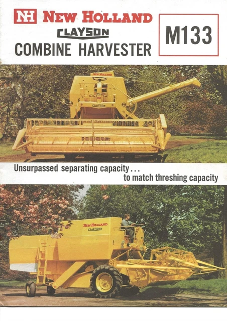 Clayson New Holland M 133 combine brochure RARE Ford New Holland NH M133