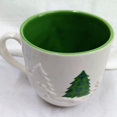 Starbucks Holiday Christmas 2006 16 oz Coffee Tea Mug Cup 3D-Green Snowflake