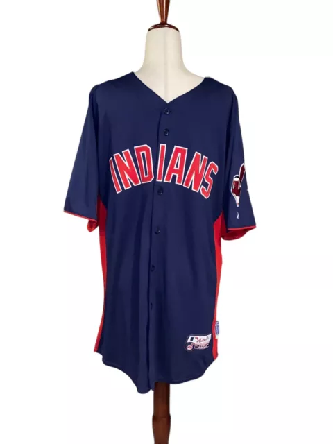 Cleveland Indians Team Issued Jersey TJ House Majestic Cool Base Wahoo Sz 46