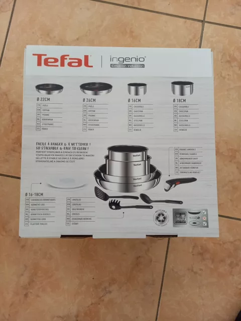 TEFAL INGENIO Batterie de cuisine 10 p, Poeles, Casseroles, Induction, Acier ...