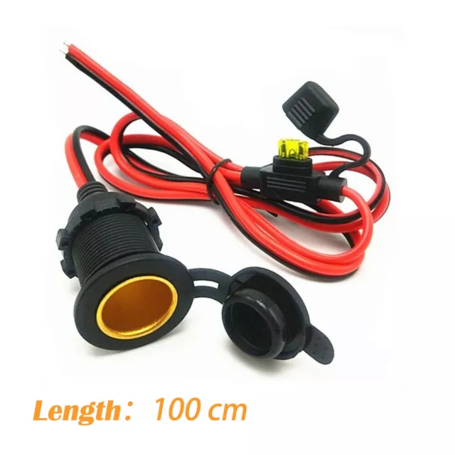 Car Cigarette Lighter Socket 12V-24V DC Female Plug Extension cord with 10A Fuse