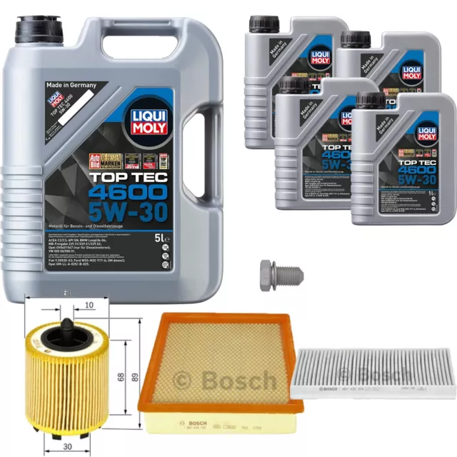 BOSCH Paquet pour inspection 9 L'huile Liqui Moly Top Tec 4600 5W-30 pour Saab