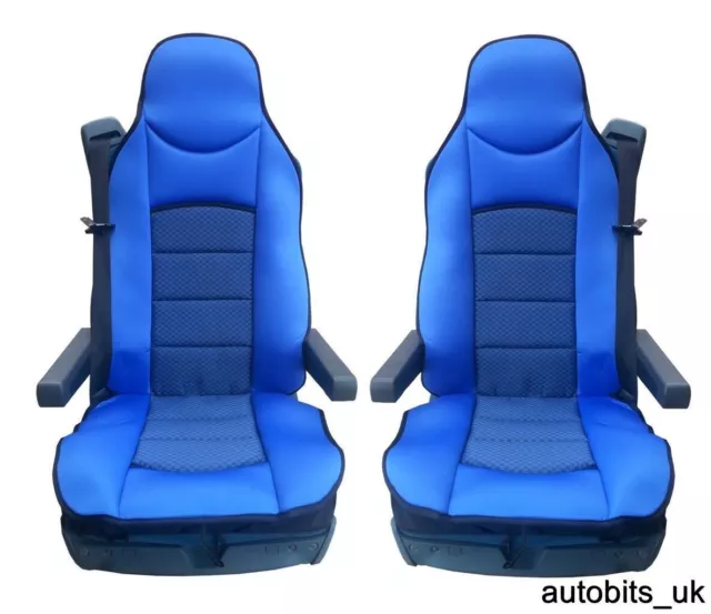 Blue Premium Padded Seat Covers Set Of 2 Cushion For Daf Cf Lf Xf105 Xf 105 95
