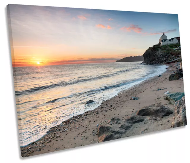 Hallsands Beach Devon Picture SINGLE CANVAS WALL ART Print