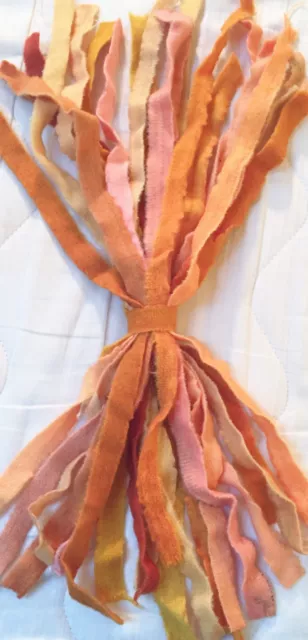 Bundled Hand-Dyed Wool Selvedges for Crafts, Prodding, Braiding Rugs #38
