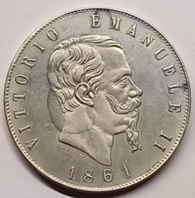 Regno Italia - Vittorio Emanuele Ii - 5 Lire  1861 Torino - Riconio 2