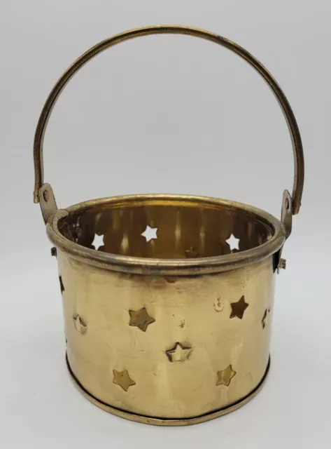 Brass Basket With Star Cut-Outs & Embossed Stars (A2)