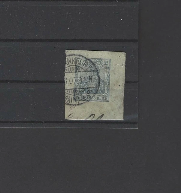 Ganzsache Deutsches Reich 2 Pfennig Germania Stück von Postkarte Frankfurt