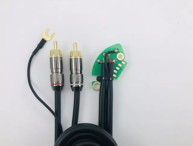 Cable Rca Shielded With Mass Fused Green for Record Player Technics Sl 1210 MK2