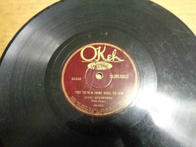 1927 OKEH Electric 78/CUARTETO ALLEN con órgano