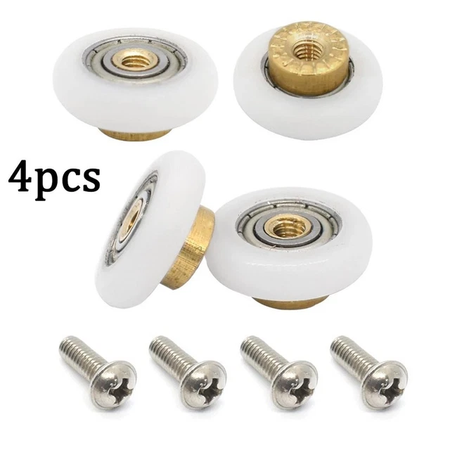 Rouleau Rainuré En Nylon Pour Porte Coulissante - 30mm Avec Pied - Pièce De Rechange Neuve
