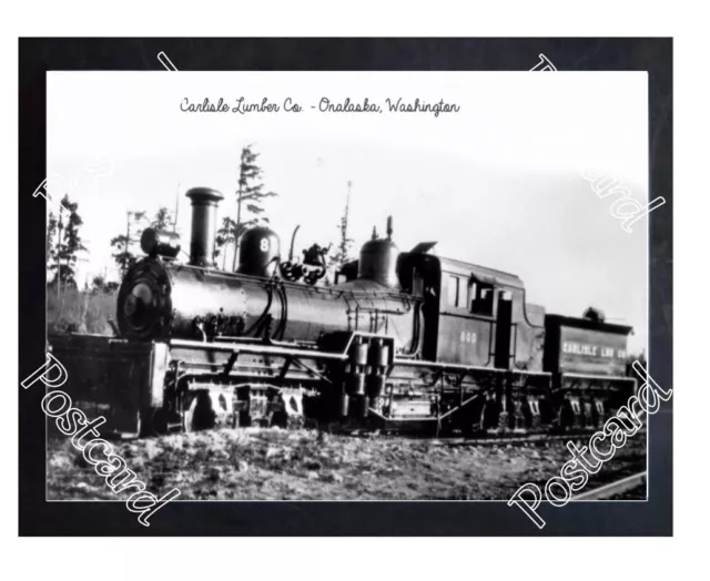 Historic Carlisle Lumber Co. - Onalaska, Washington Train Postcard 2