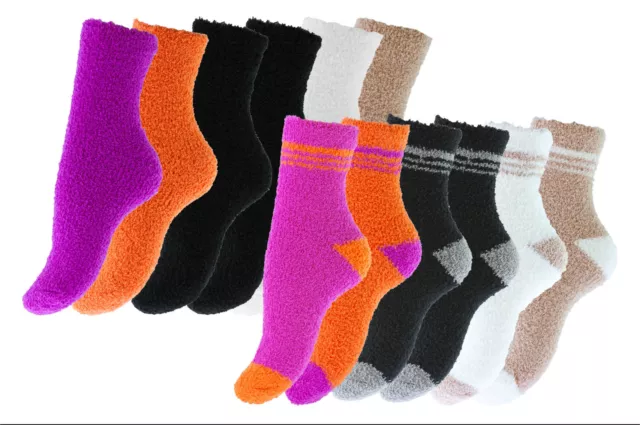 2 oder 4 Paar Damen Mädchen Kuschelsocken Bettsocken Winter Socken Flauschsocken