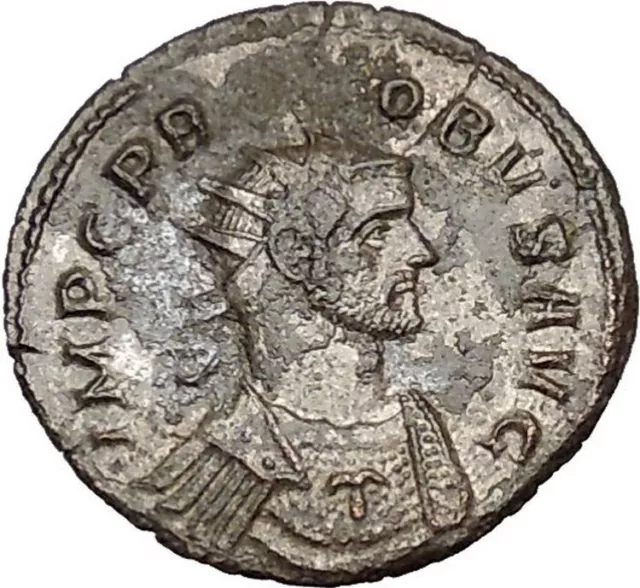 PROBUS on horse 280AD Silvered Authentic Ancient Roman Coin  i40682