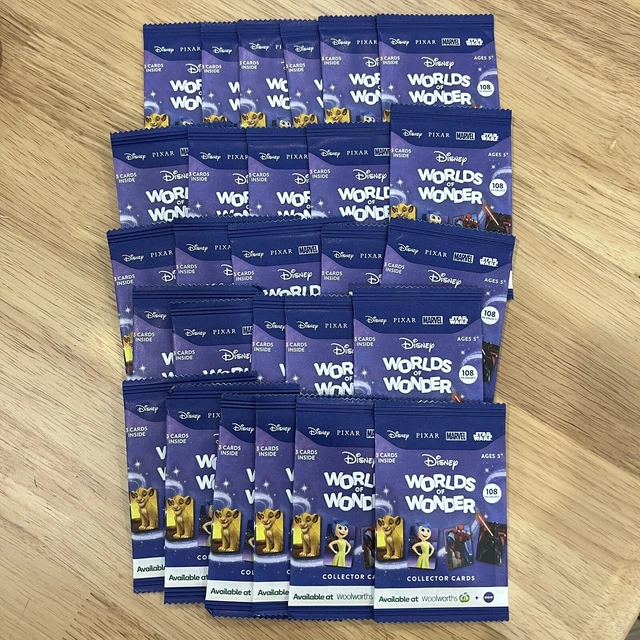 WOOLWORTHS DISNEY WORLDS of Wonder 2024 Collector Cards Bulk 27 Pack