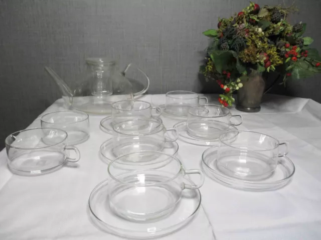 Teeservice Jenaer Glas Schott & Gen. Jena Wagenfeld 6 Pers. Entwurf Ilse Decho