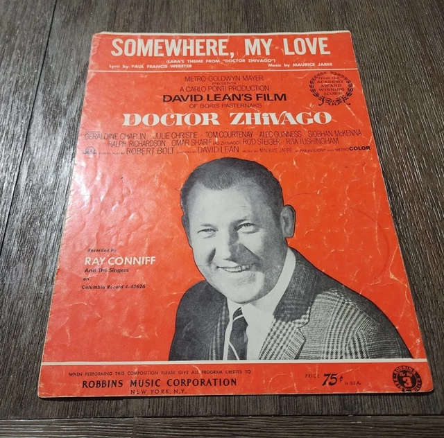 VINTAGE SHEET MUSIC SOMEWHERE MY LOVE Doctor Zhivago Loc 13 3.00