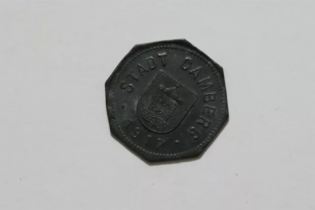 Germany War Money Token 10 Pfennig 1917 Camberg Zinc B34 #Z679